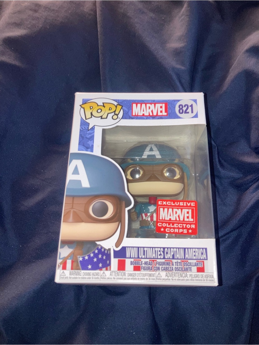 Funko Marvel WWII Ultimates Captain America Pop! - Blue, White, Brown